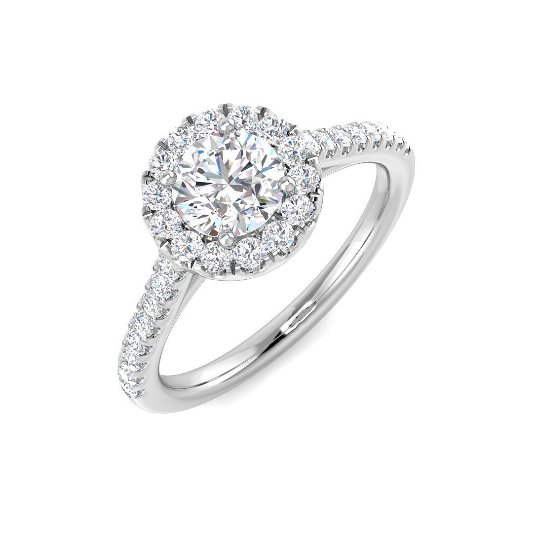 0.89Ct Lab Grown Diamond Ring in 9k White Gold | Ring Size - M