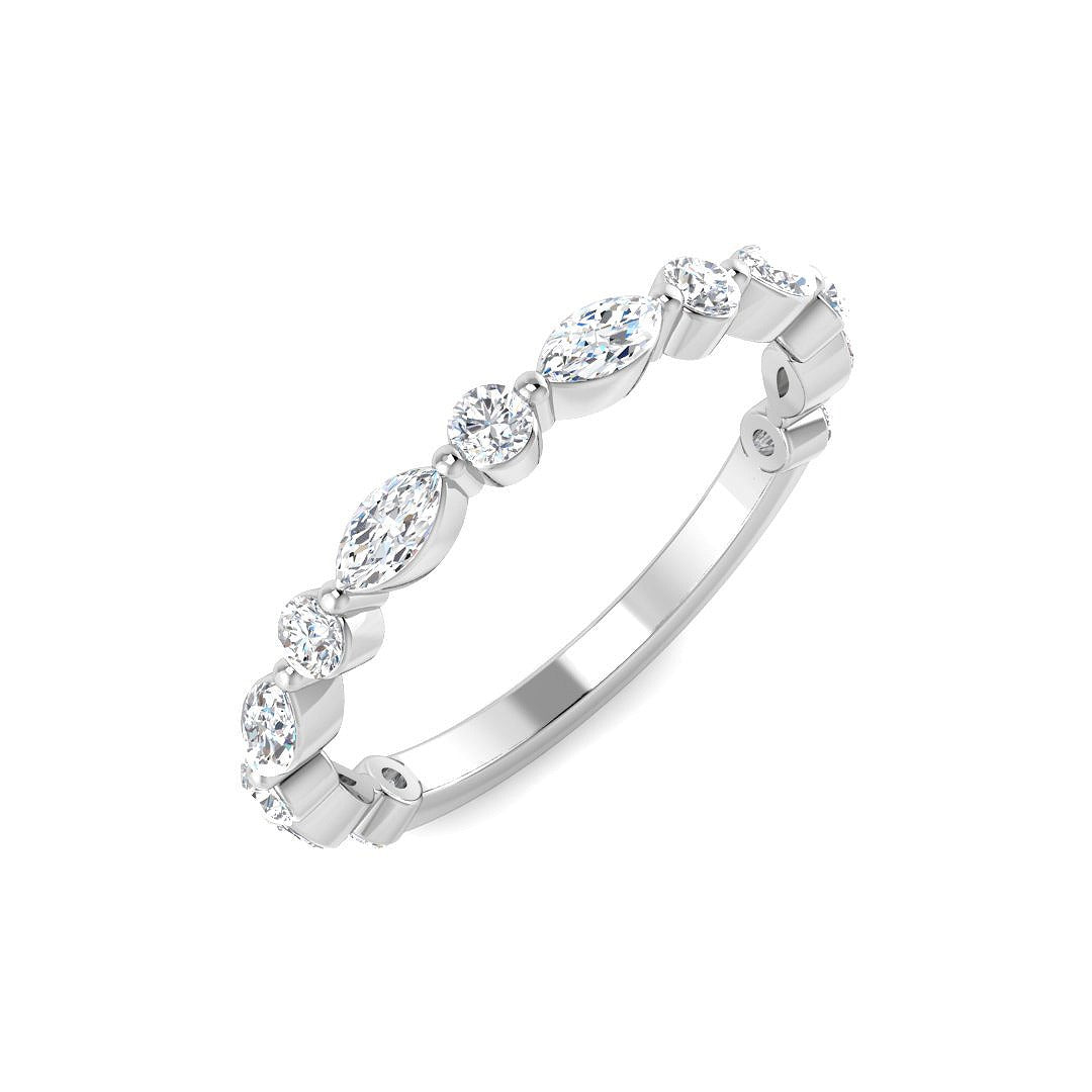 Marquise and Round Diamond Half Eternity Ring | 0.5ct