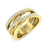 Diamond Crisscross Band Fancy Ring | 0.75ct | Hallmarked Gold & Platinum