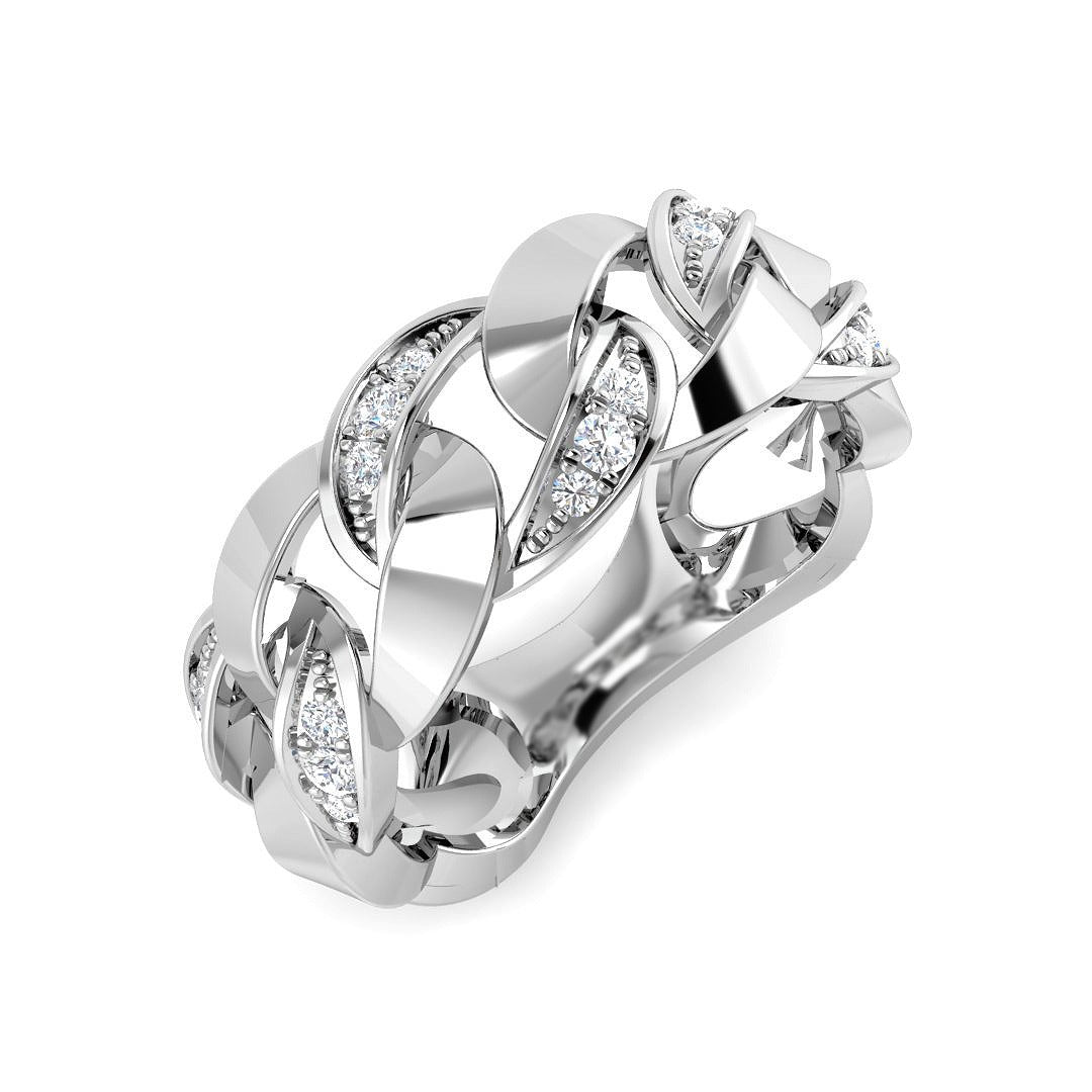 Diamond Woven Band Fancy Ring | 0.2ct | Hallmarked Gold & Platinum
