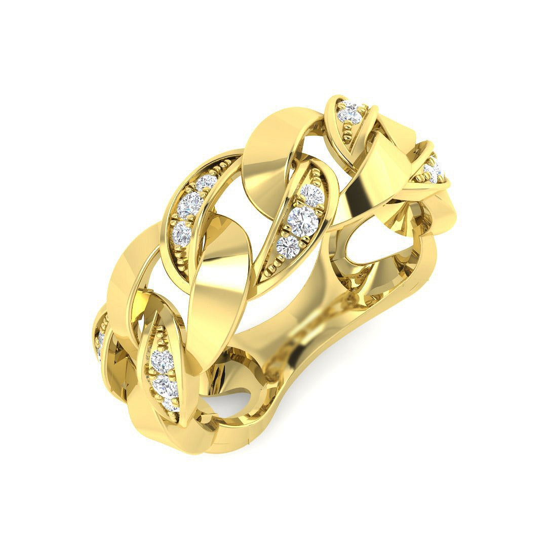 Diamond Woven Band Fancy Ring | 0.2ct | Hallmarked Gold & Platinum