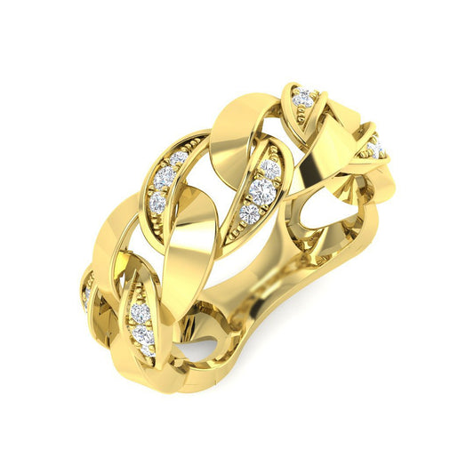 Lab-Grown Diamond Fancy Link Ring | 0.2ct | Hallmarked Platinum
