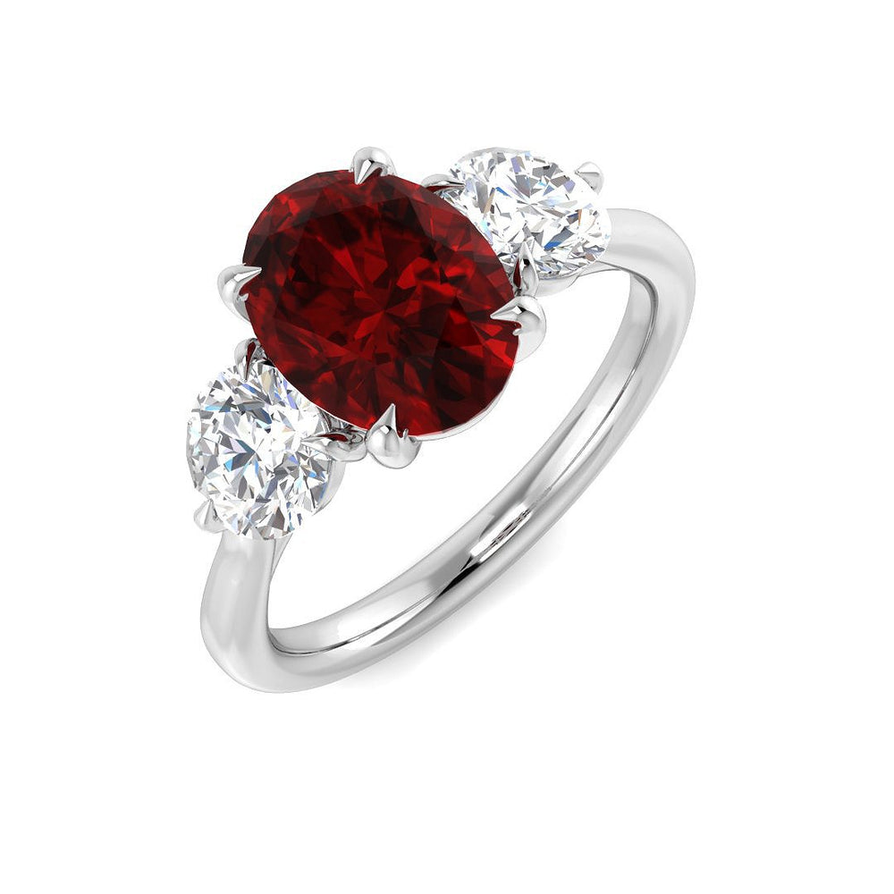 Ruby Three Stone Ring