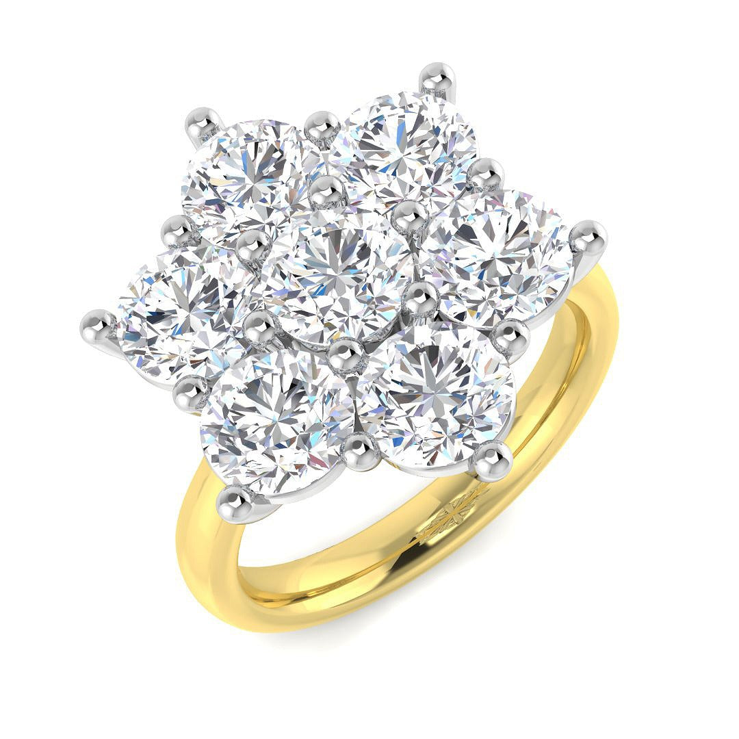 4.09Ct Lab Grown Diamond Ring in 9k Two Tone | Ring Size - M