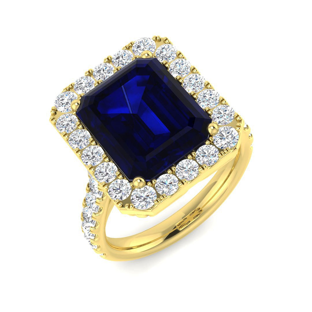 7.29Ct Lab Grown Diamond Ring in 9k Yellow Gold | Ring Size - M