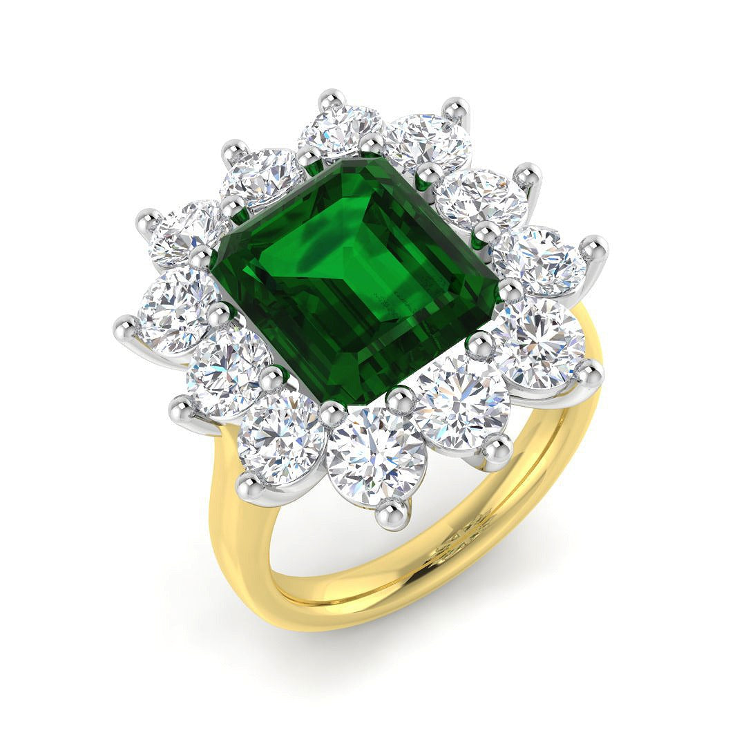 7.23Ct Lab Grown Diamond Ring in 9k Yellow Gold | Ring Size - M