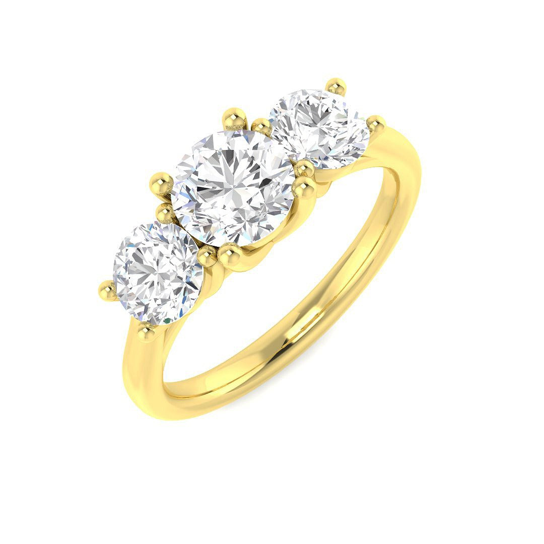 1.93Ct Lab Grown Diamond Ring in 9k Yellow Gold | Ring Size - M