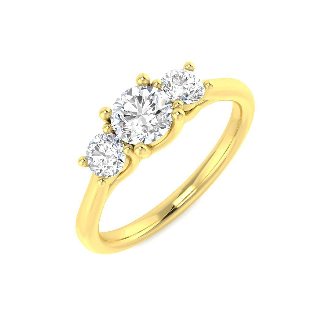 0.88Ct Lab Grown Diamond Ring in 9k Two Tone | Ring Size - M