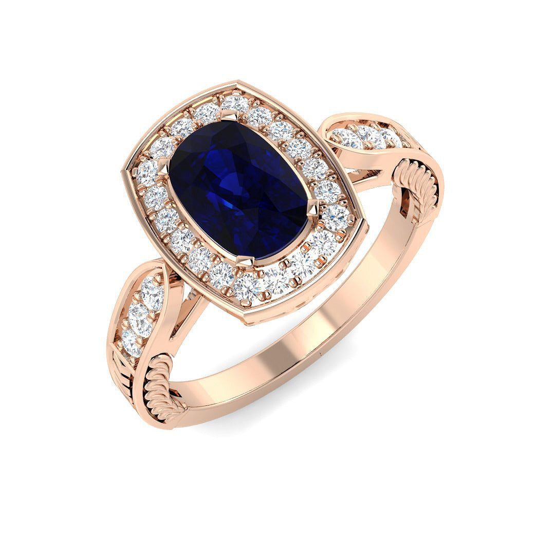 Diamond ktamforb Blue Sapphire Ring | 1.75ct - 2ct