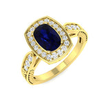 Diamond ktamforb Blue Sapphire Ring | 1.75ct - 2ct