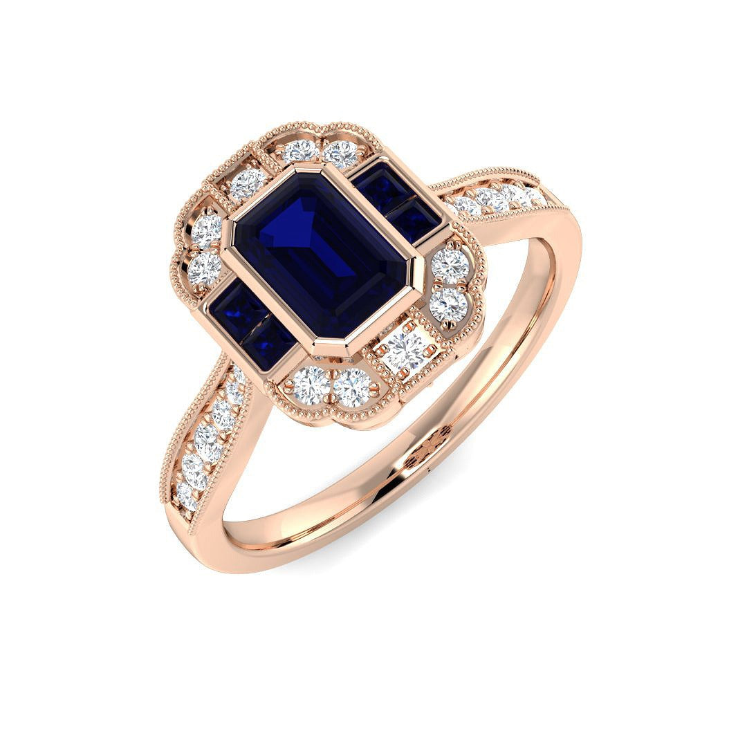 Diamond ktocktob Blue Sapphire Ring | 0.75ct - 1ct