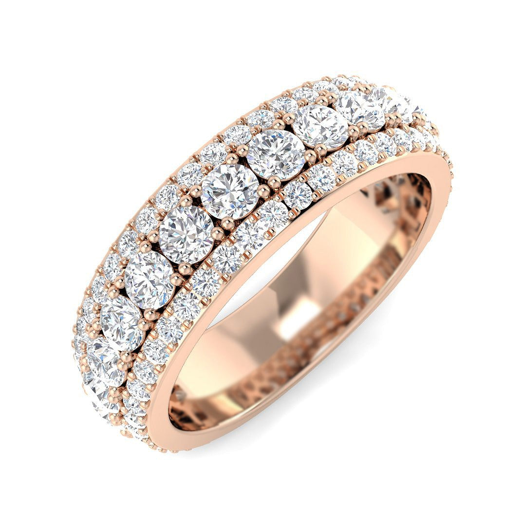 Diamond Wokibg Half Eternity Ring | 2.5ct | Hallmarked Gold & Platinum