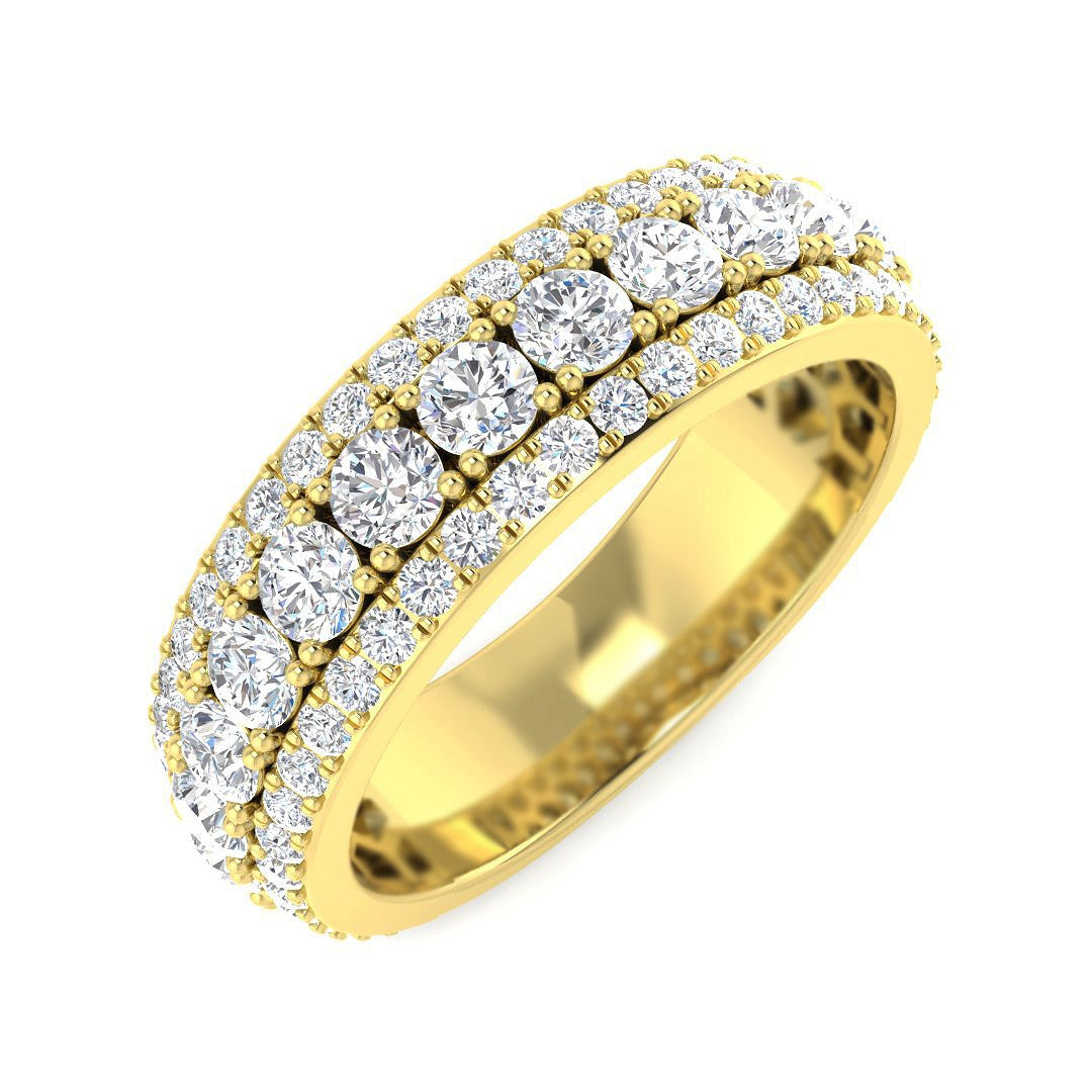 Diamond Wokibg Half Eternity Ring | 2.5ct | Hallmarked Gold & Platinum