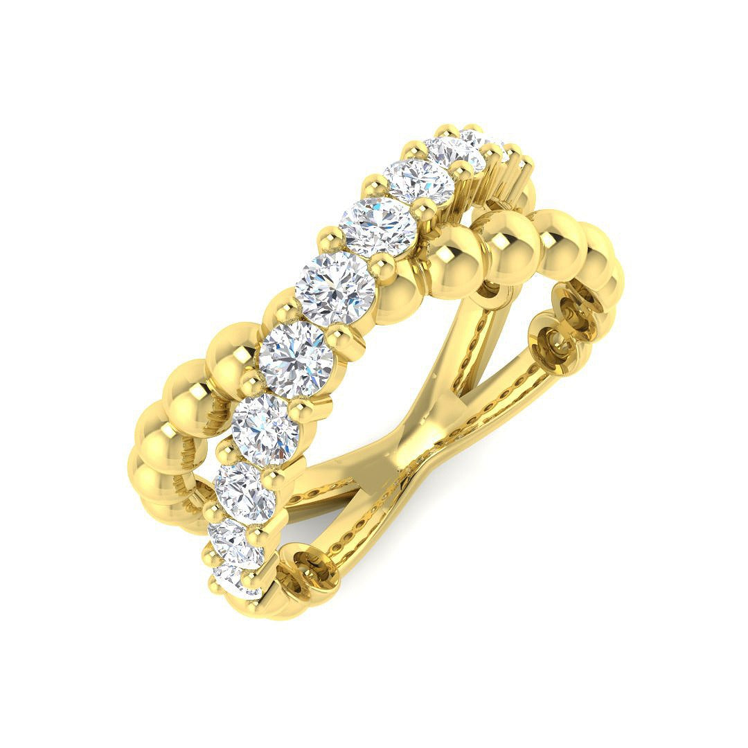 0.74Ct Lab Grown Diamond Ring in 9k Yellow Gold | Ring Size - M