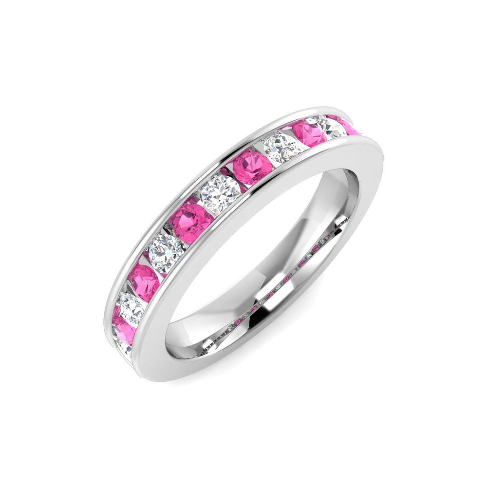 Pink Sapphire Half Eternity Ring