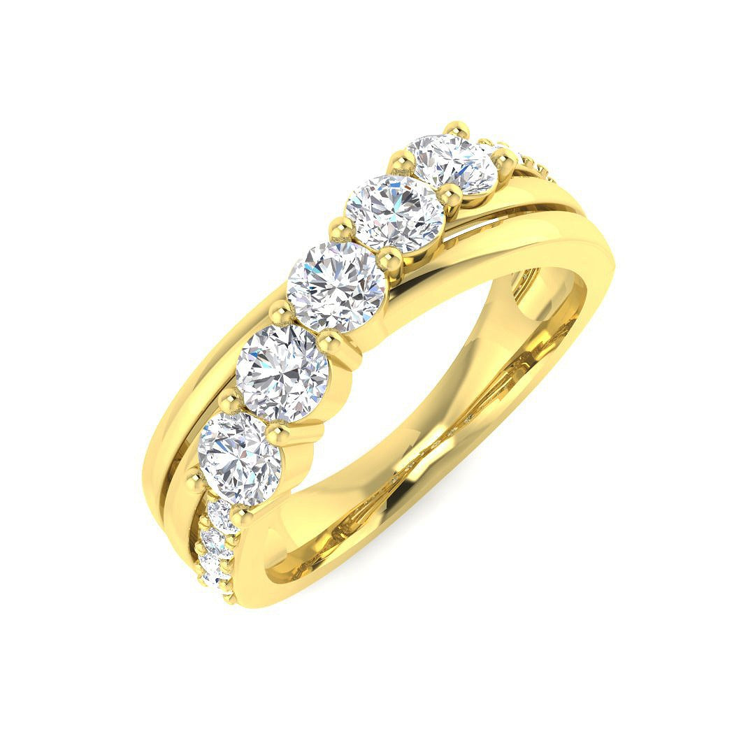 0.93Ct Lab Grown Diamond Ring in 9k Yellow Gold | Ring Size - M