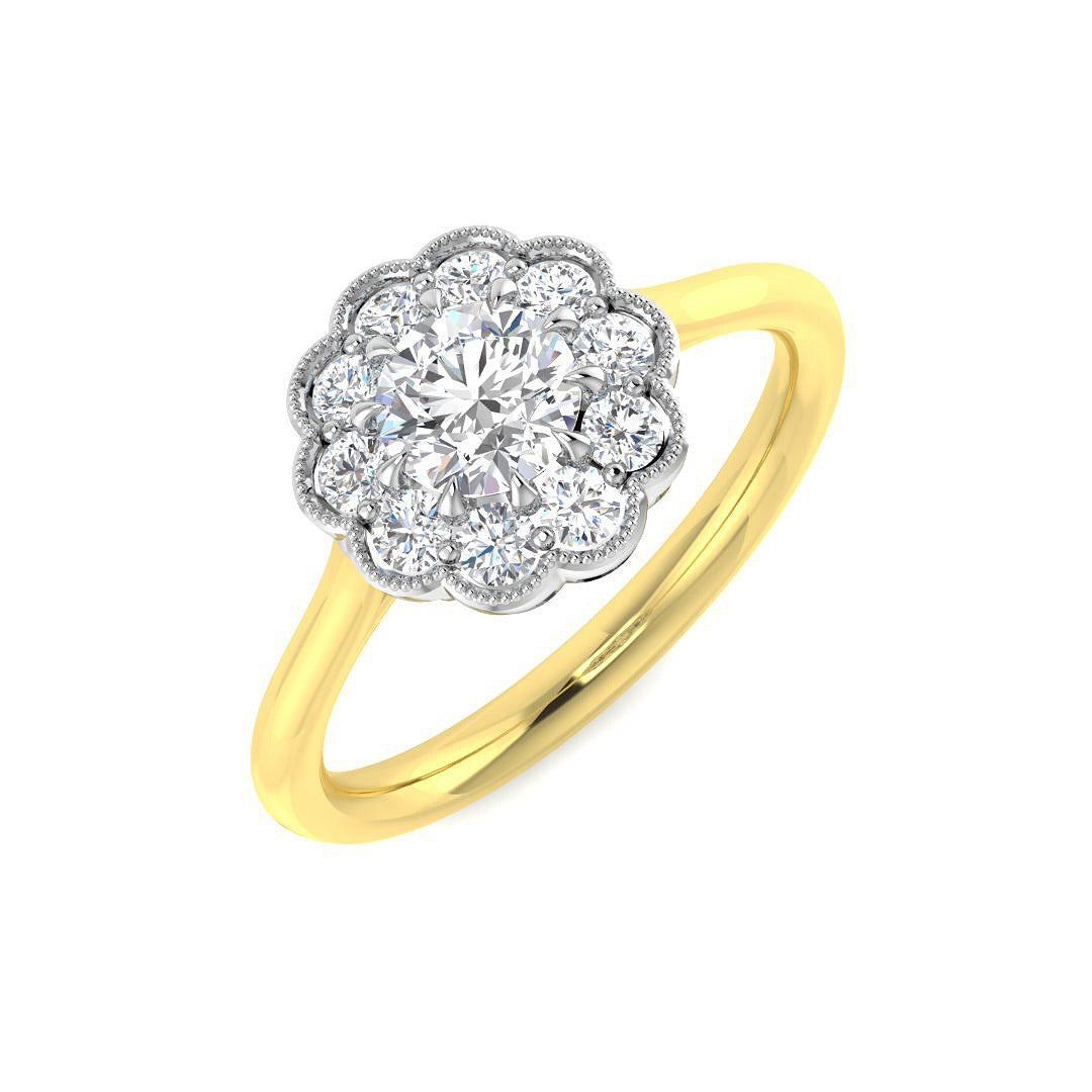 0.77Ct Lab Grown Diamond Ring in 18k Yellow Gold | Ring Size - M