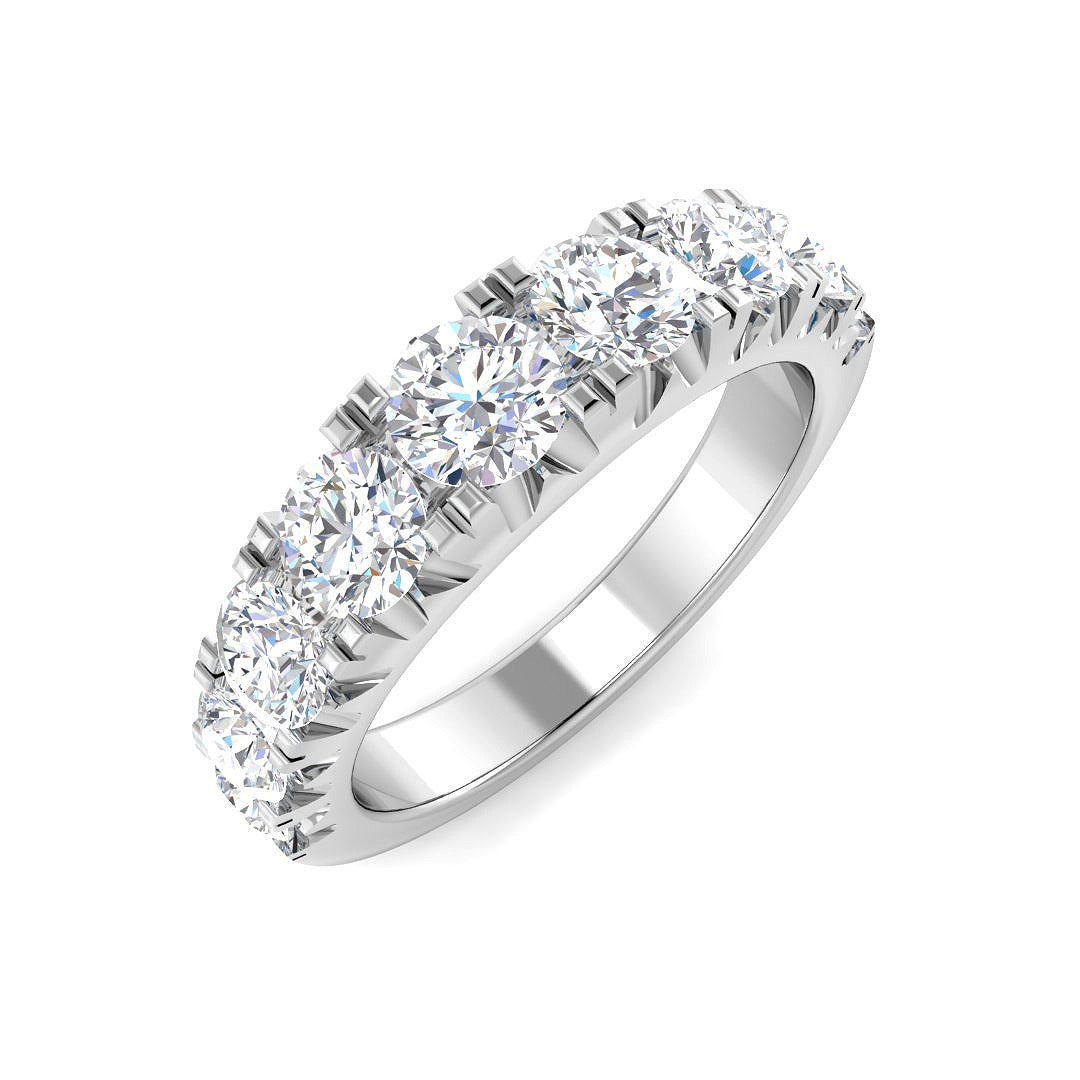 2.00Carat D-E/VS Lab Grown Diamond Half Eternity Wedding Ring 9k White Gold Ready To Ship