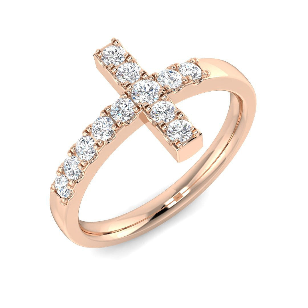 Sparkling Cross Diamond Ring | Lab-Grown or Natural Diamonds