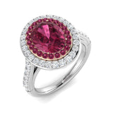 Pink Tourmaline Halo Ring