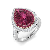 Pink Tourmaline Halo Ring