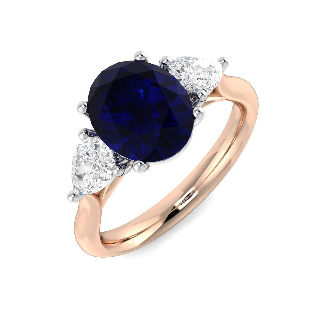 Diamond Winchekter Blue Sapphire Ring | 2.25ct - 3ct