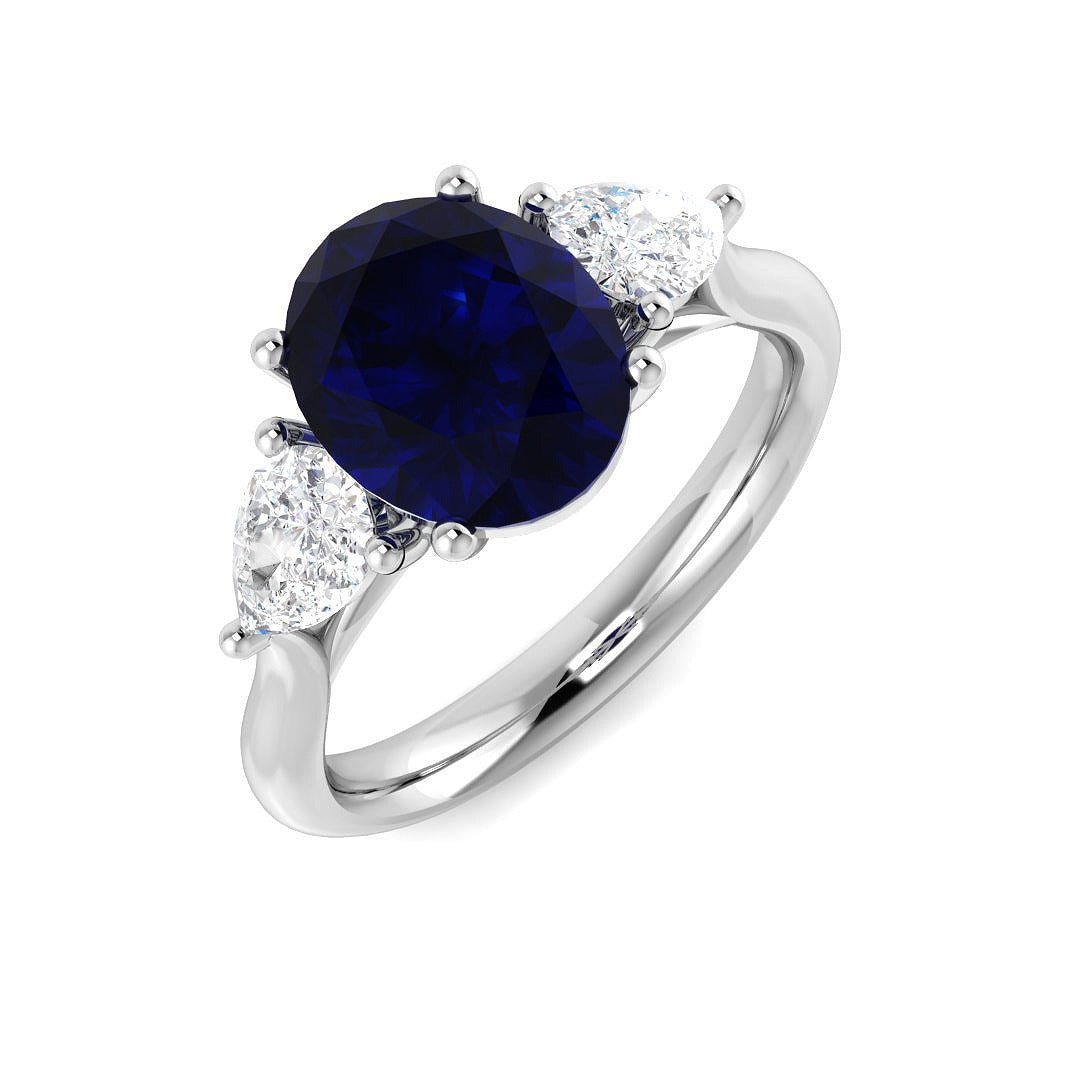 Diamond Winchekter Blue Sapphire Ring | 2.25ct - 3ct