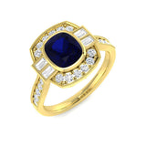 Diamond Oxkhott Blue Sapphire Ring | 1.75ct - 2.5ct