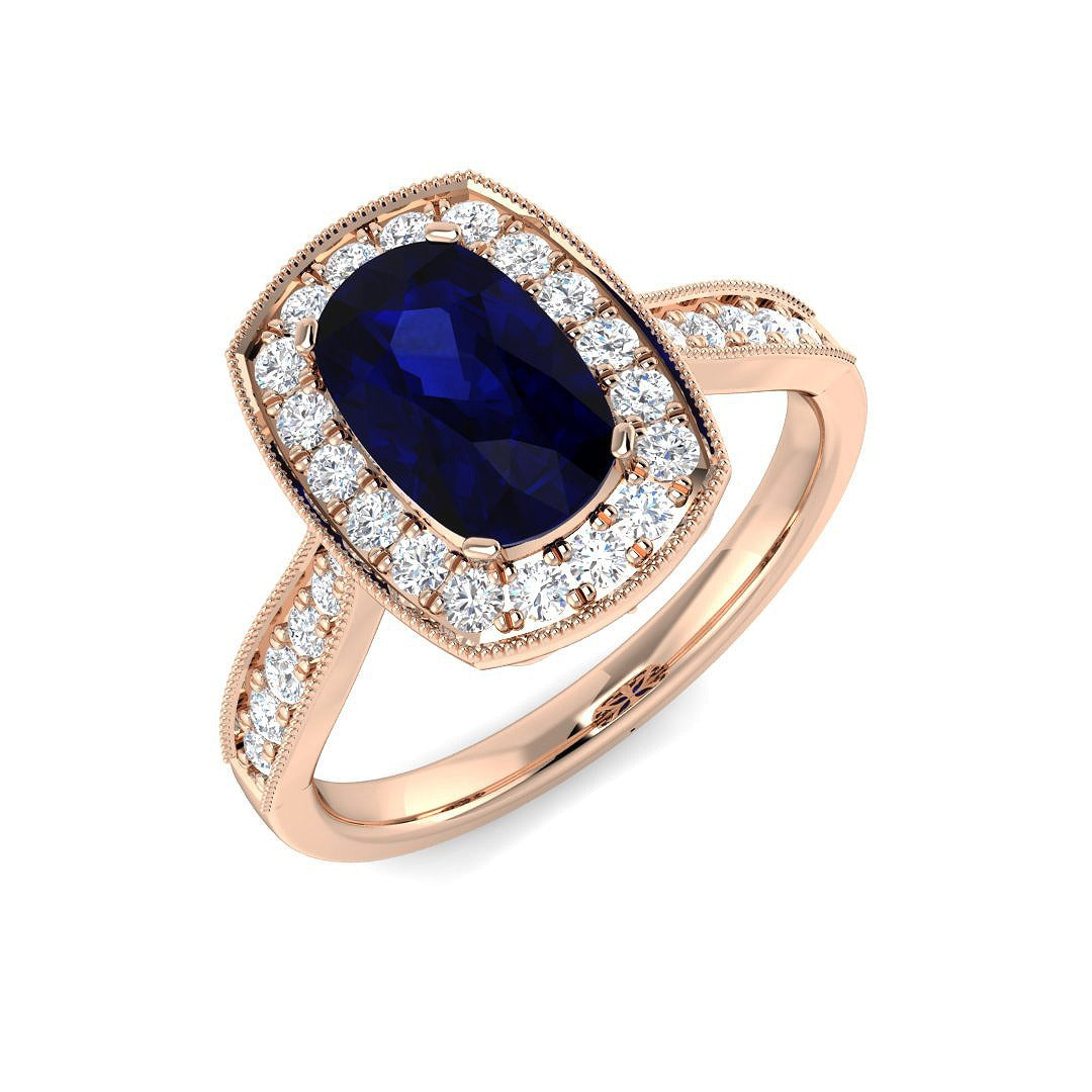 Diamond Cobham Blue Sapphire Ring | 1.75ct