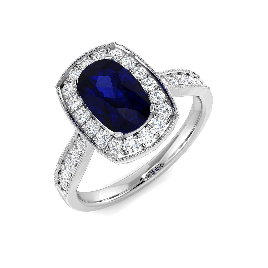 Diamond Cobham Blue Sapphire Ring | 1.75ct