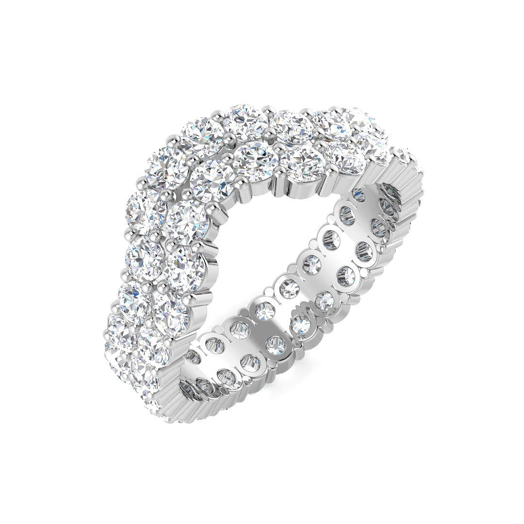 Wishbone Full Eternity Ring | 2.50ct Lab & Natural Diamonds | UK Hallmarked