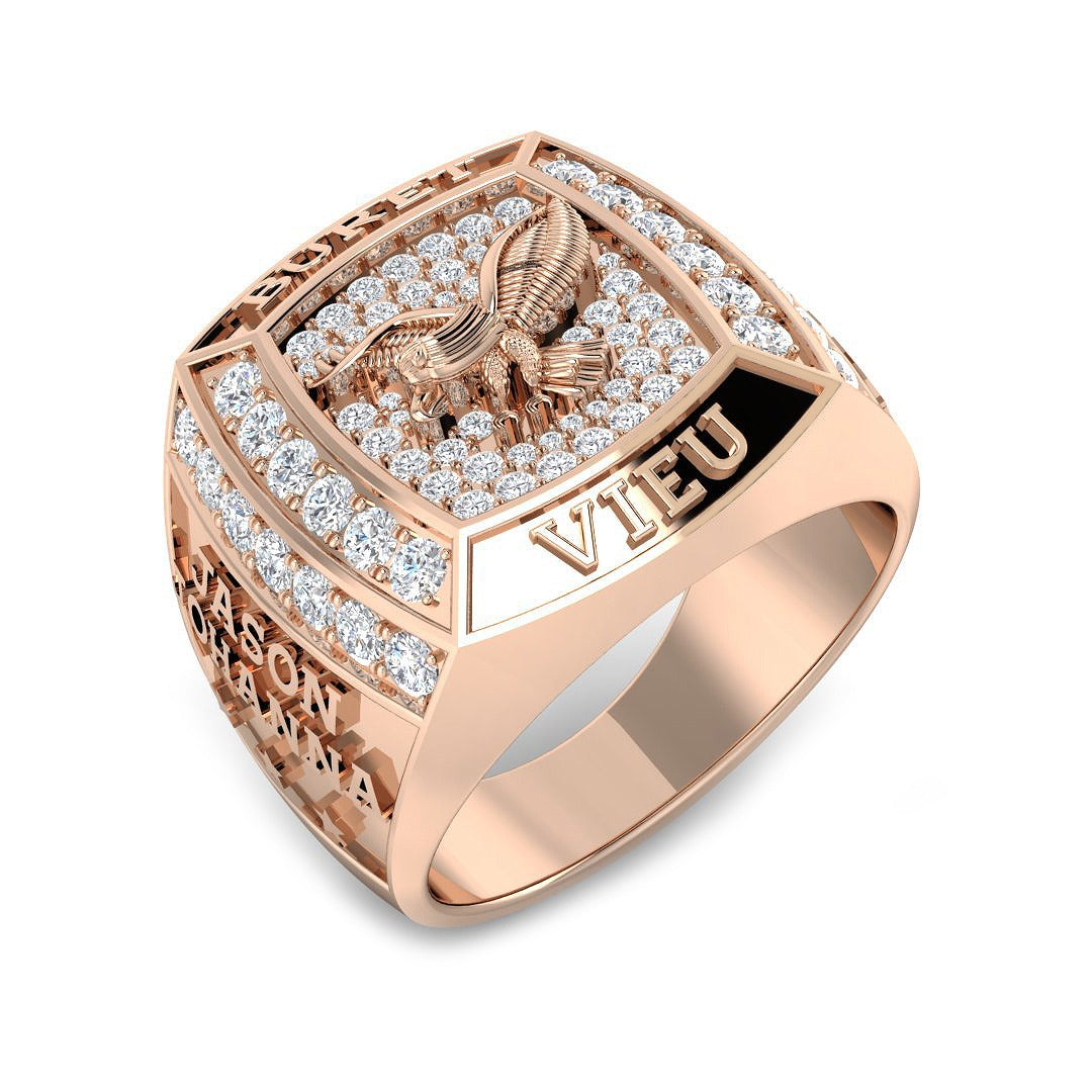Luxury Eagle Crest Diamond Fancy Ring | 0.75ct | Hallmarked