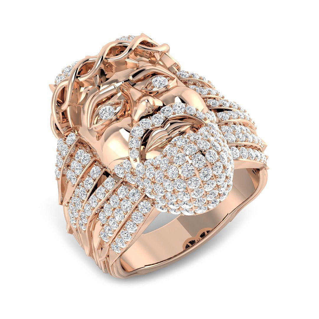 Luxury Lion Head Diamond Fancy Ring | 2.25ct | Hallmarked Gold & Platinum