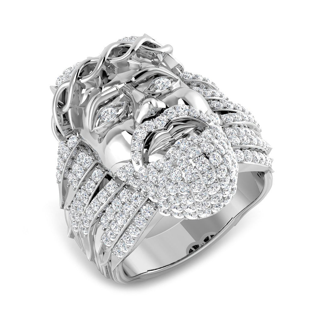 Luxury Lion Head Diamond Fancy Ring | 2.25ct | Hallmarked Gold & Platinum