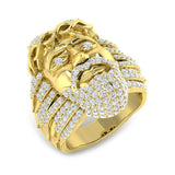 Luxury Lion Head Diamond Fancy Ring | 2.25ct | Hallmarked Gold & Platinum