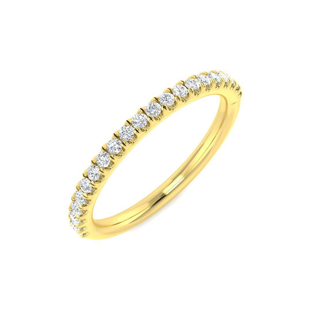 0.30Carat D-E/VS Lab Grown Diamond Half Eternity Wedding Ring 18k Yellow Gold Ready To Ship