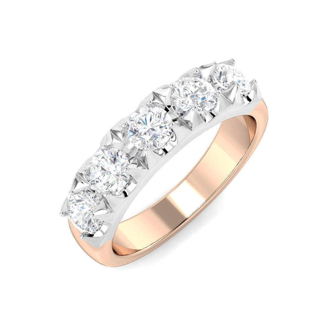 Diamond Kibwessy 5 Stone Ring | 0.75ct | Hallmarked Gold & Platinum