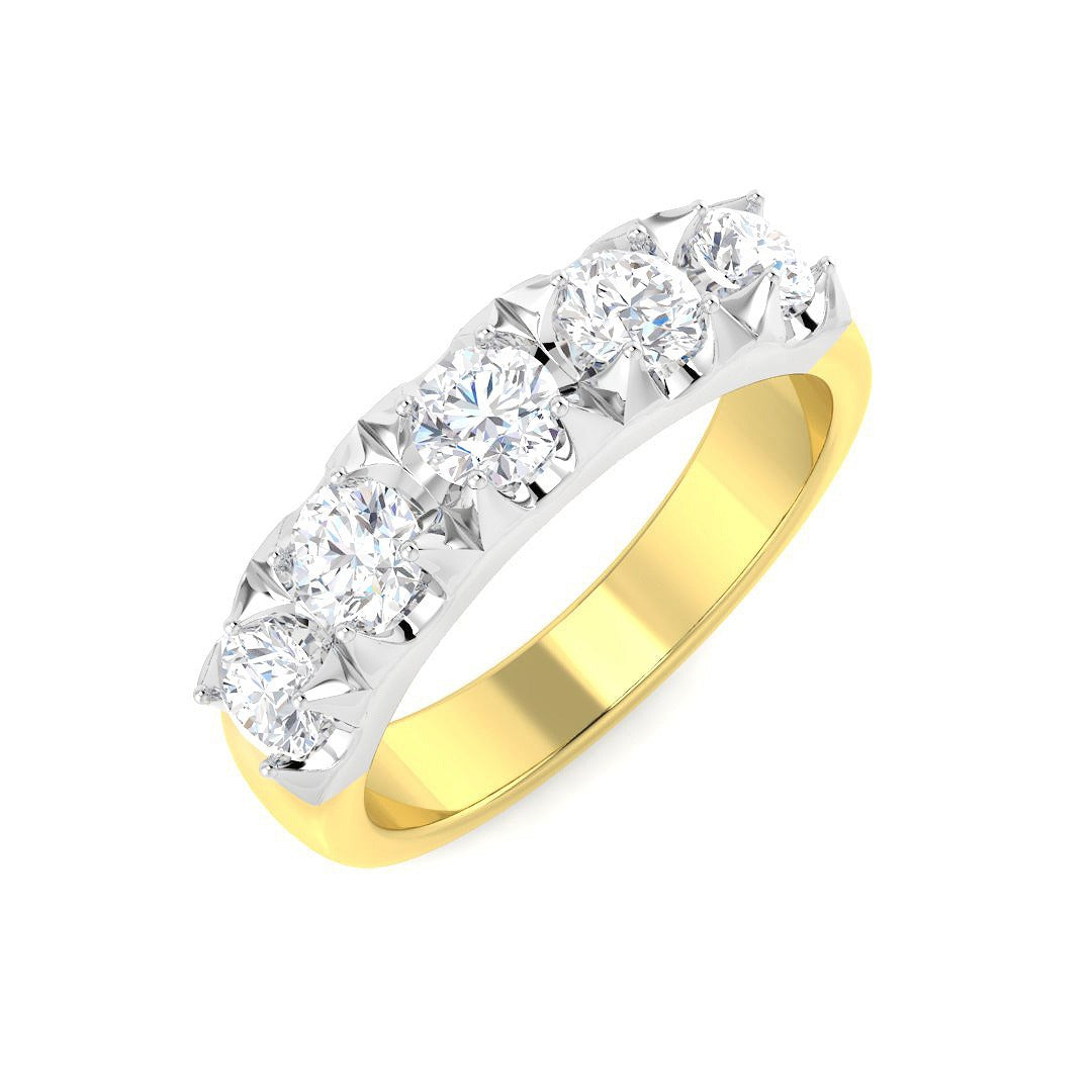 Diamond Kibwessy 5 Stone Ring | 0.75ct | Hallmarked Gold & Platinum