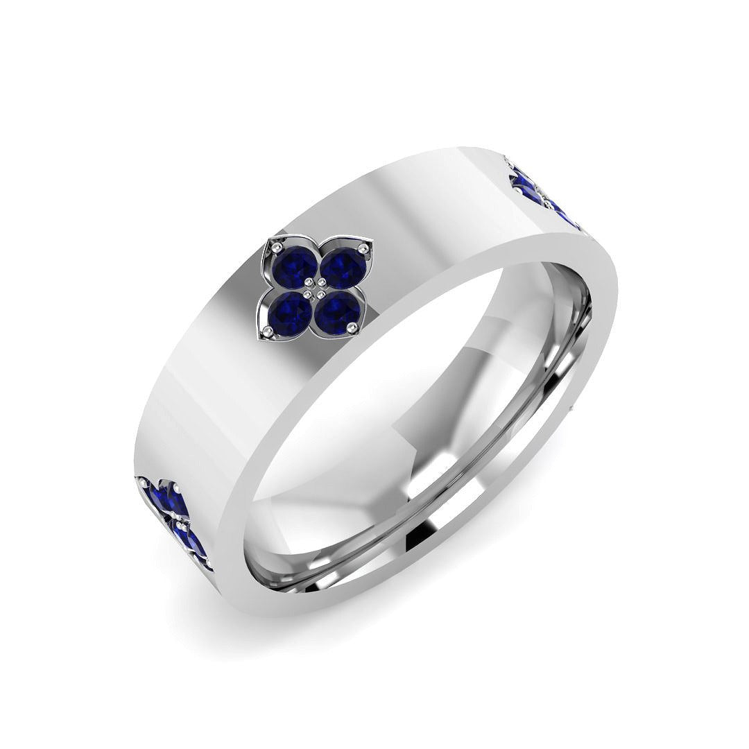 Blue Sapphire Diamond Fancy Ring | 0.3ct - 0.33ct