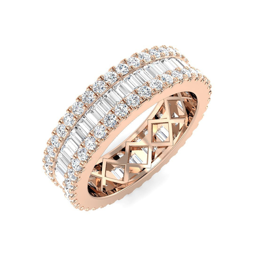 Baguette & Round Diamond Full Eternity Ring | Lab & Natural 2.00ct