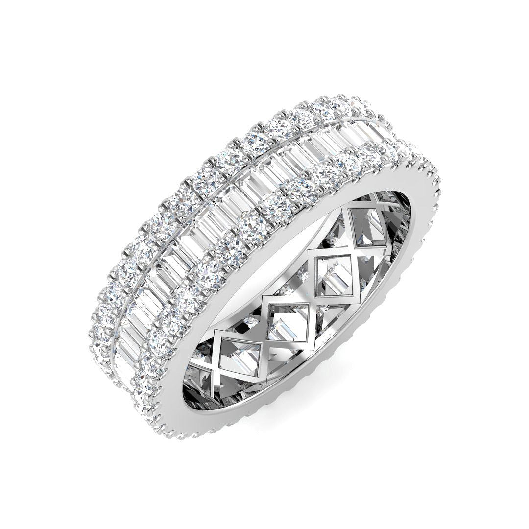 Baguette & Round Diamond Full Eternity Ring | Lab & Natural 2.00ct