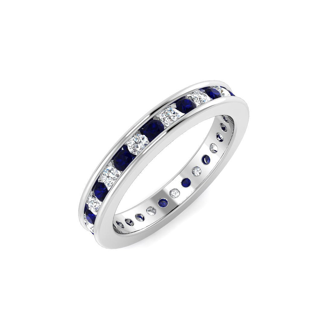 Diamond Rhubbsab Blue Sapphire Ring | 0.5ct