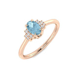 Oval Aquamarine Ring Rose Gold