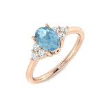 Oval Aquamarine Ring Rose Gold