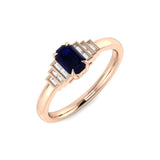 Diamond sulsow Blue Sapphire Ring | 0.75ct
