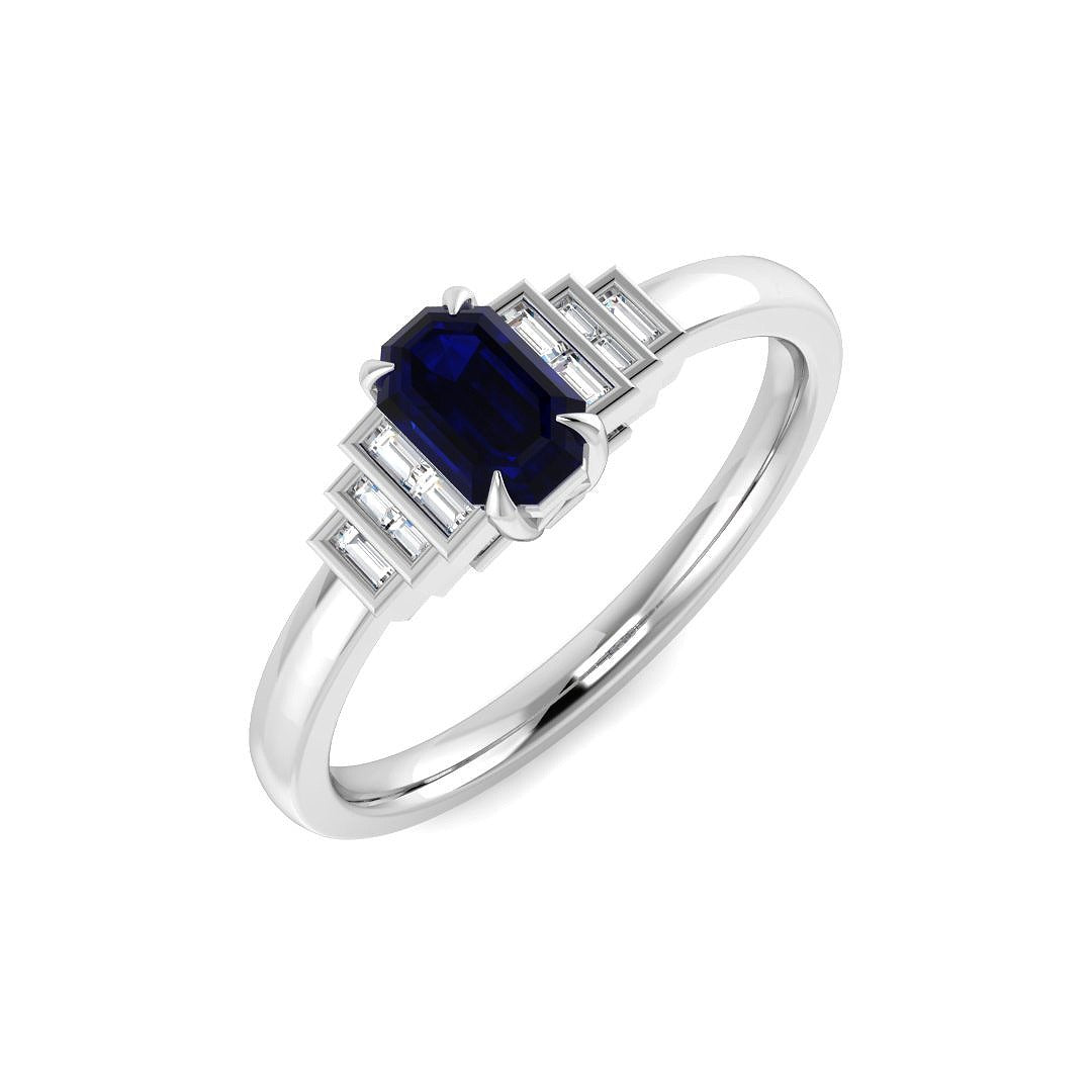Diamond sulsow Blue Sapphire Ring | 0.75ct