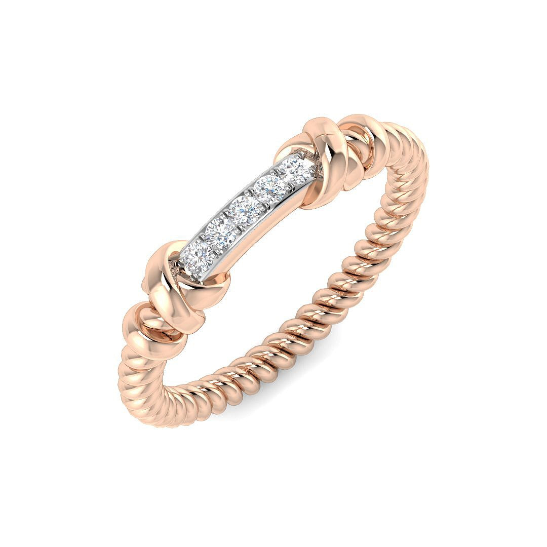 Diamond Totbek Fancy Ring | 0.1ct | Hallmarked Gold & Platinum