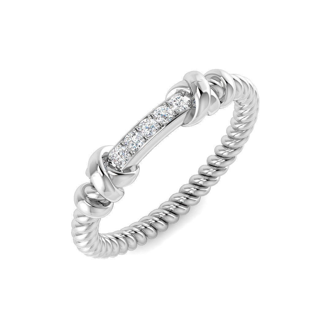 Diamond Totbek Fancy Ring | 0.1ct | Hallmarked Gold & Platinum