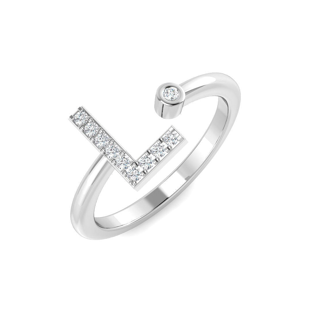 Diamond Warbour Initials Ring | 0.1ct | Hallmarked Gold & Platinum
