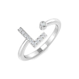 Diamond Warbour Initials Ring | 0.1ct | Hallmarked Gold & Platinum